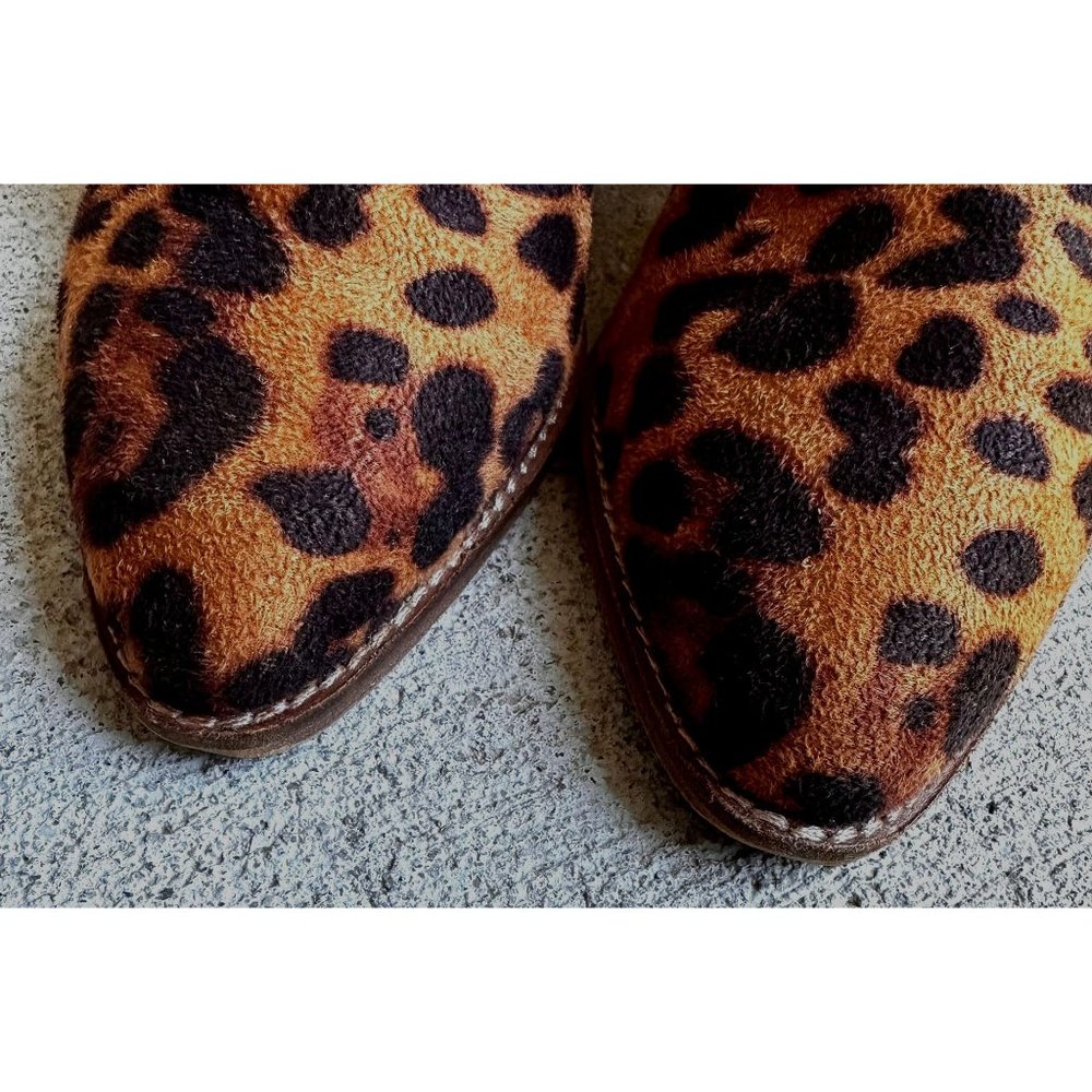A Rider Girl Cheeta Ankle Boots Size 6 Slip On Ankle V Cut Stacked Leath… - Picture 6 of 12